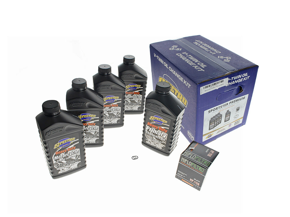 Oil Change Service Kit with Premium Heavy Duty Engine Oil - Fits Sportster 1984-2021 – Spectro Oils