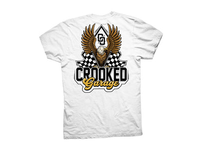 Crooked Clubhouse - Eagle Race - Short Sleeve Tee - White