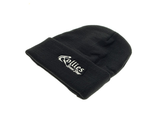 Rollies Beanie with Traditional Logo – Black