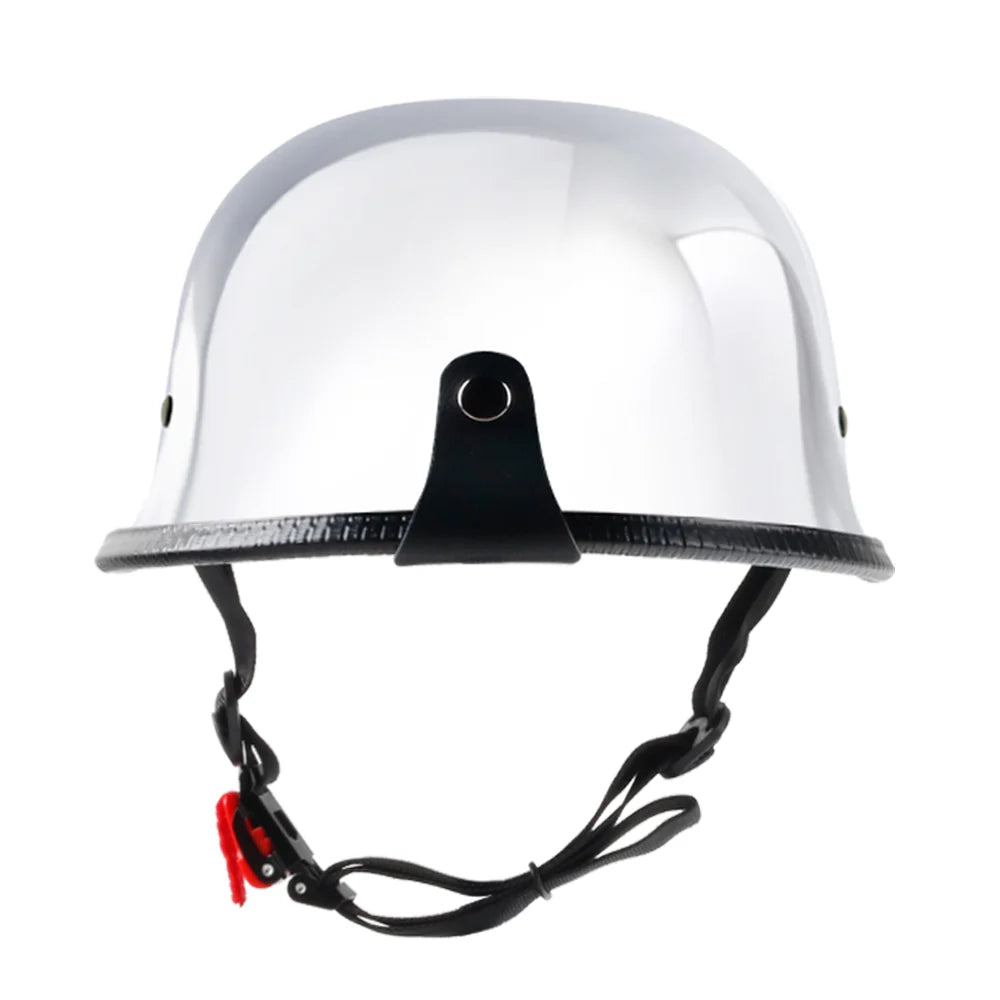 German Style Mayan Half Helmet - Chrome
