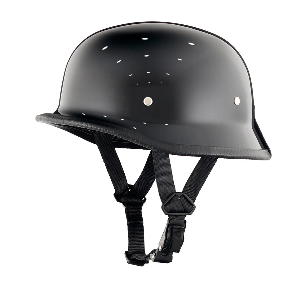German Style Mayan Half Helmet - Gloss Black