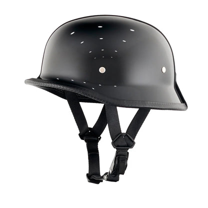 German Style Mayan Half Helmet - Gloss Black