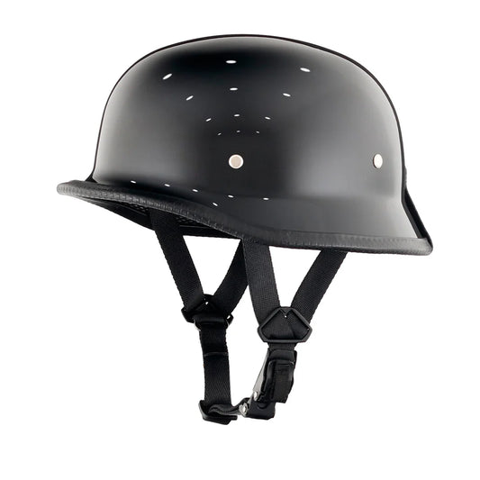 German Style Mayan Half Helmet - Gloss Black