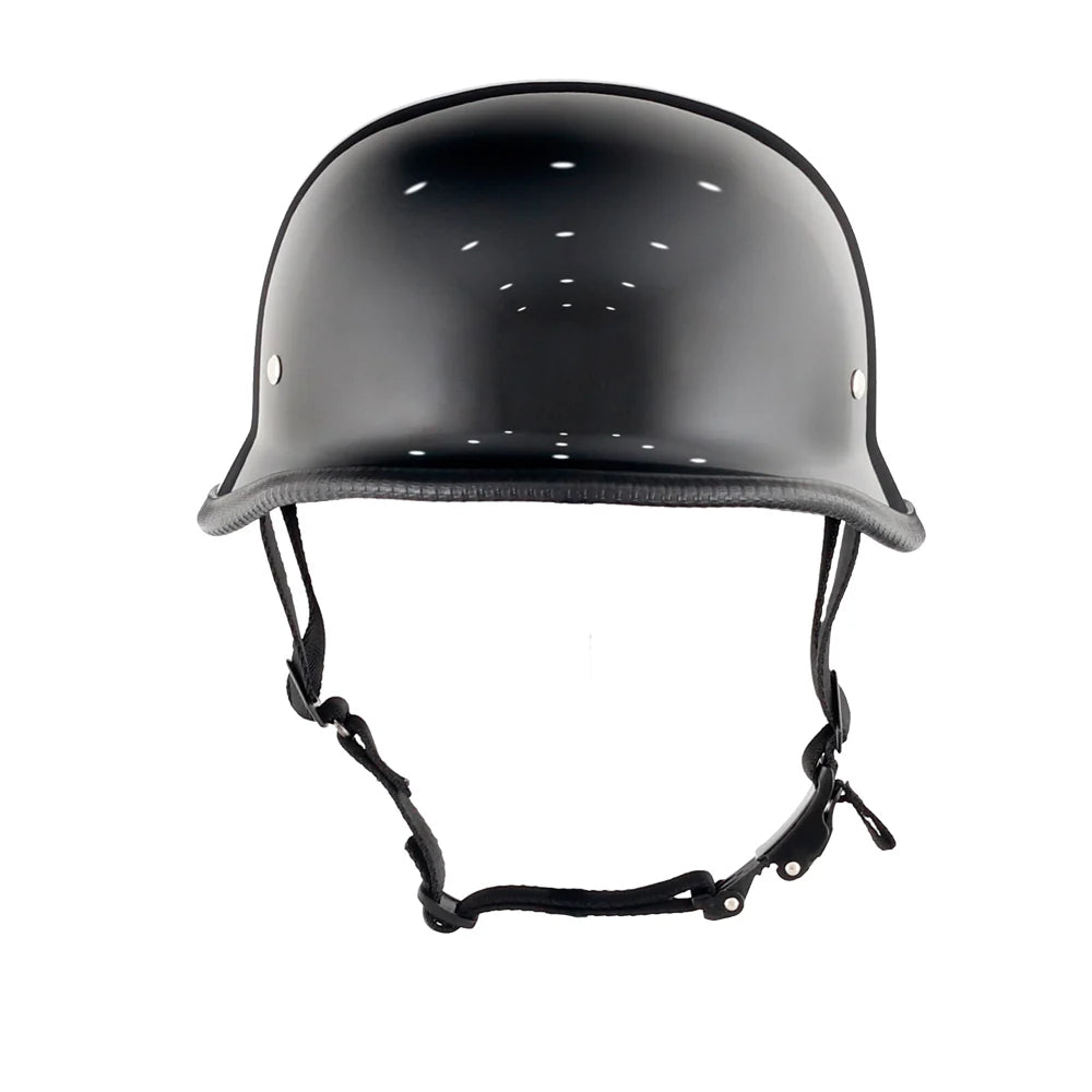 German Style Mayan Half Helmet - Gloss Black