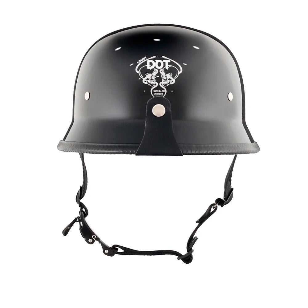 German Style Mayan Half Helmet - Gloss Black